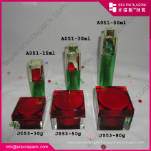 Elegant Red Cream Cosmetic Acrylic Square Container